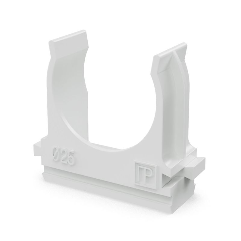 держатель для труб (клипса) d25мм полистирол бел. (уп.100шт) промрукав pr.02725б от BTSprom.by