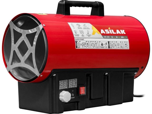 нагреватель воздуха газовый asilak slg-30000t прям., 30 квт, термостат, переносной (мощность 30квт, производительность 650 м3/ч, тип газа: пропан, термостат) as6310-5 от BTSprom.by