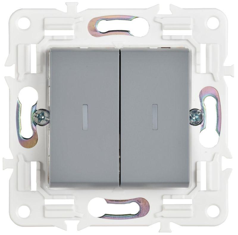  Выключатель проходной 2-кл. SKANDY 10А SK-V10Gr с индикацией сер. IEK SK-V22-1-10-K03 фото в каталоге от BTSprom.by