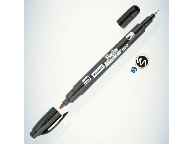 маркер промышл. перманентный фетровый двухсторонний черный luxor 150 (толщ. линии 0.7/1.0 мм. цвет черный) от BTSprom.by