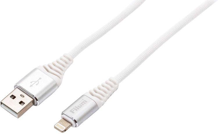 кабель usb 2.0 pro 2а разъемы: usb a (m) - lightning (m) 1м бел. filum fl-cpro-u2-am-lm-1m-w1 от BTSprom.by