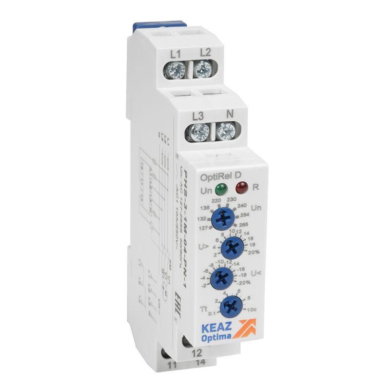 реле контроля фаз optirel d phs-3-1m-05-pn-2 повышенного/пониженного асимметрии 3ф+n 2cо кэаз 331995 от BTSprom.by