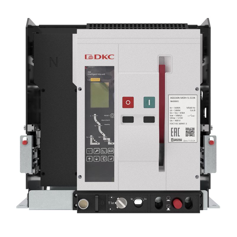 выключатель автоматический воздушный 4п 630а 65ка yon ags06n типоразмер s расцепитель 3h выкатн. управление 220в ac горизонт. подкл. dkc ags06n-s4dh-6-222k от BTSprom.by