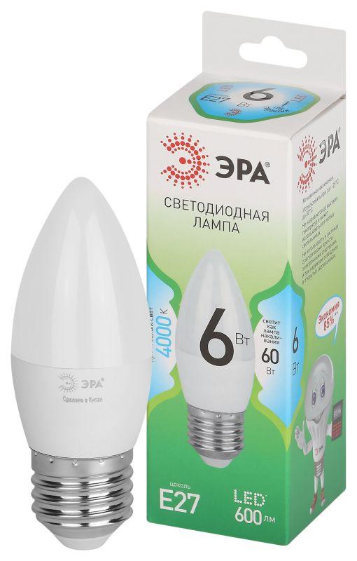лампа светодиодная green line b35-6w-840-e27 gl 6вт свеча 4000к яркий свет бел. e27 эра б0067132 от BTSprom.by