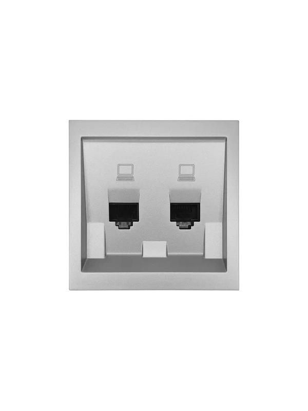 розетка 2-мест. компьютерная сп zima ip20 сер. матов. lezard 704-7488-141 от BTSprom.by