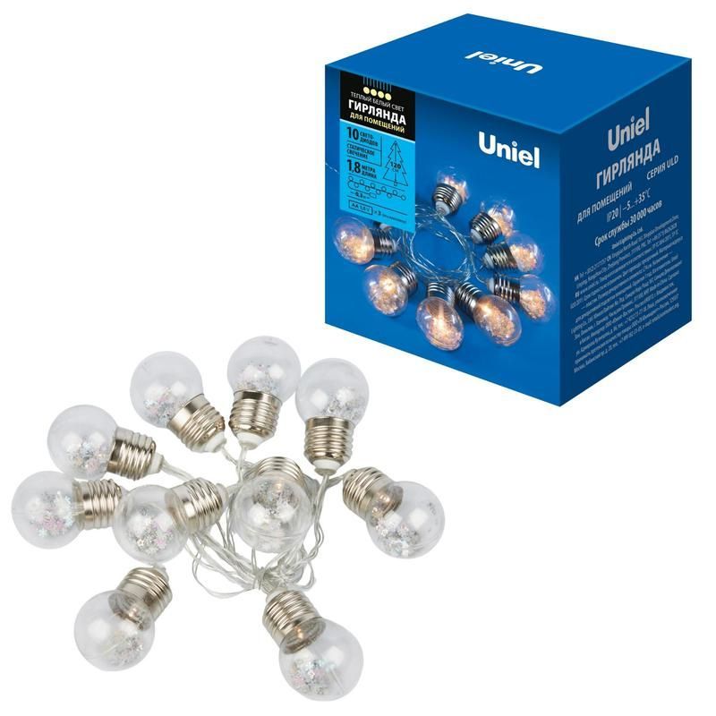 гирлянда uld-s1800-010/stb/3aa warm white ip20 retro bulbs "лампочки ретро" 3aa (не в/к) 1.8м 10 led тепл. бел. свет uniel ul-00008425 от BTSprom.by