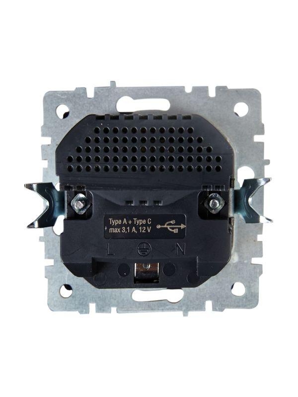  Розетка BRITE РЮш11-1-БрЖ 16А с USB A+C 18Вт с заземл. защ. шторки механизм жемчуж. IEK BR-R14-16-U22-018-K36 фото в каталоге от BTSprom.by