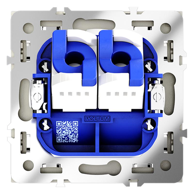  Розетка компьютерная 2-м СП S70 RJ45 + RJ45 кат.6 механизм сталь Voltum VLS060205 фото в каталоге от BTSprom.by
