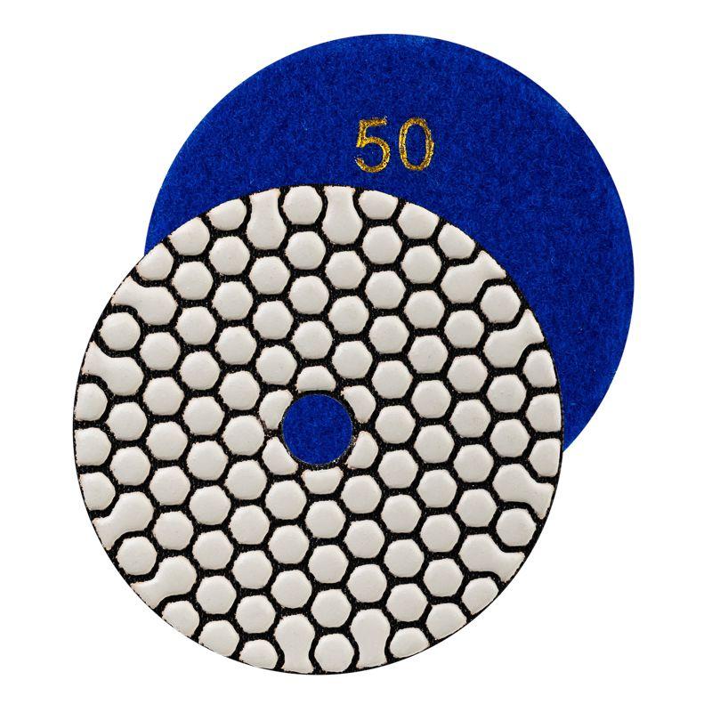 круг алмазный гибкий шлифовальный черепашка 100мм p50 сухое шлифование kranz kr-90-0321 от BTSprom.by