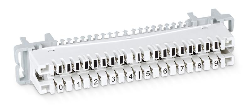 плинт размыкаемый dm-10p-p на 10 пар крепление на хомут и штангу маркировка 0-9 cabeus 7236c от BTSprom.by