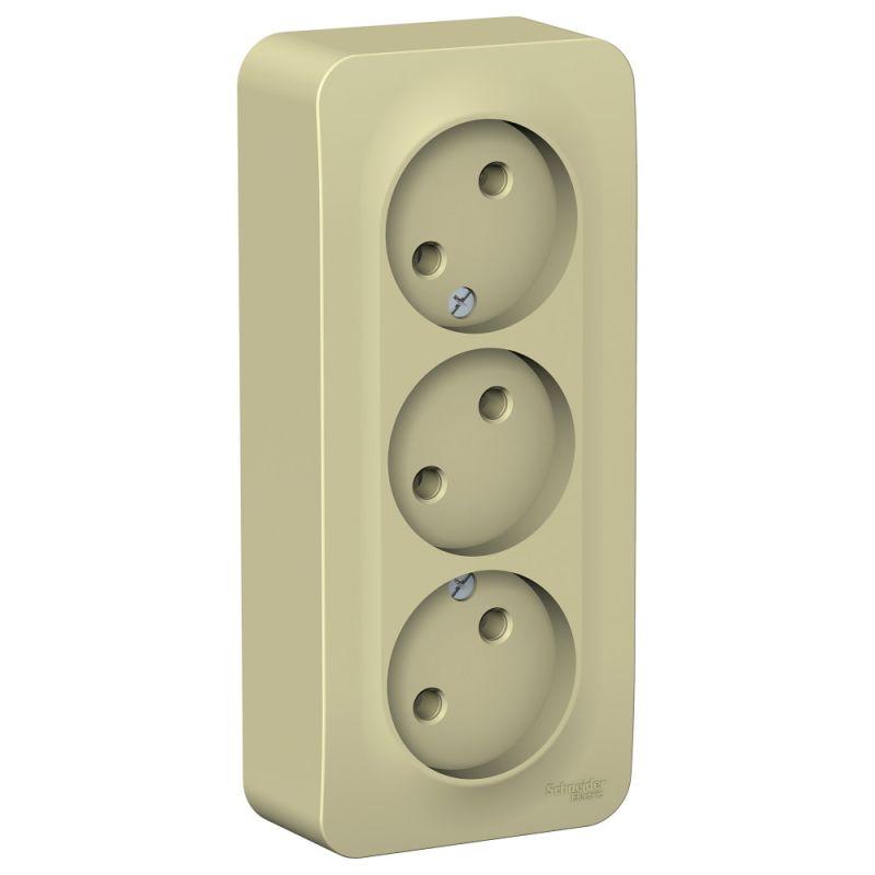 розетка 3-м оп blanca 16а ip20 250в без заземл. без защ. шторок с изолир. пластиной беж. se blnra000317 от BTSprom.by