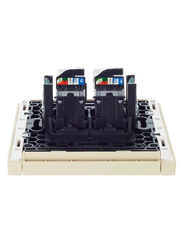  Розетка компьютерная 2-м RJ45 кат.5E FORTE&PIANO FP433 ваниль IEK FP-K20-1-K10 фото в каталоге от BTSprom.by