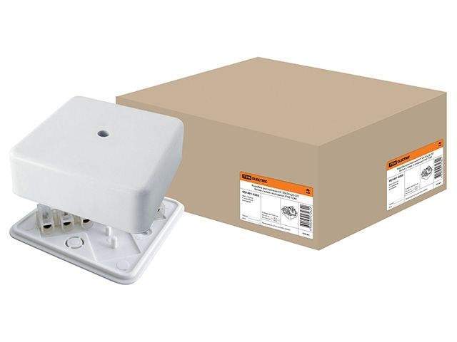 коробка распаечная кр 50х50х20 оп с клем. колодкой белая ip40 tdm sq1401-0202 от BTSprom.by