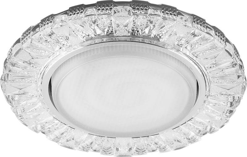 светильник cd4023 15вт gx53 встраив. без лампы со светодиод. подсветкой 20ledх2835 smd 4000к с драйвером в комплекте прозр. хром feron 29476 от BTSprom.by