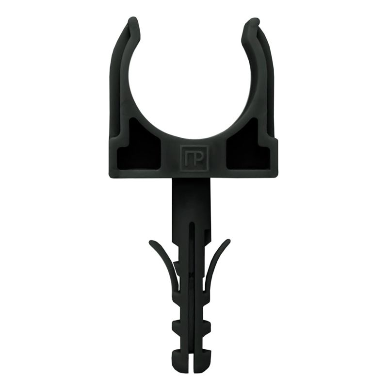 держатель для труб (клипса) d20мм с дюбелем черн. (в малой упак.) (уп.10шт) промрукав pr13.0304 от BTSprom.by