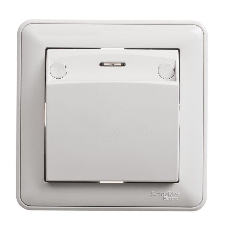 выключатель карточный 1-кл. сп w59 16а ip20 с индикацией в сборе бел. se vs616-051-18 от BTSprom.by