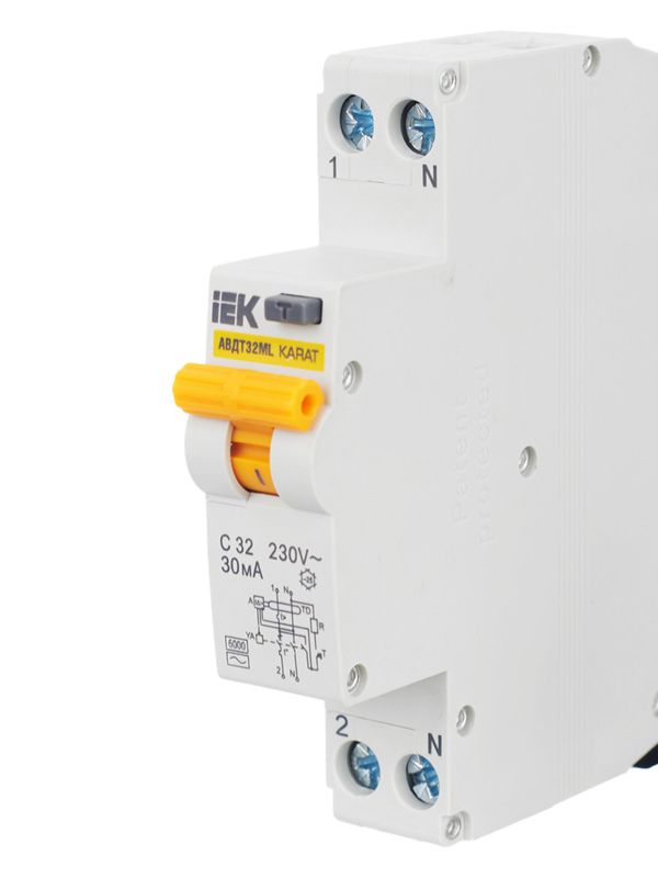  Выключатель автоматический дифференциального тока C 32А 30мА АВДТ32МL KARAT IEK MVD12-1-032-C-030 фото в каталоге от BTSprom.by