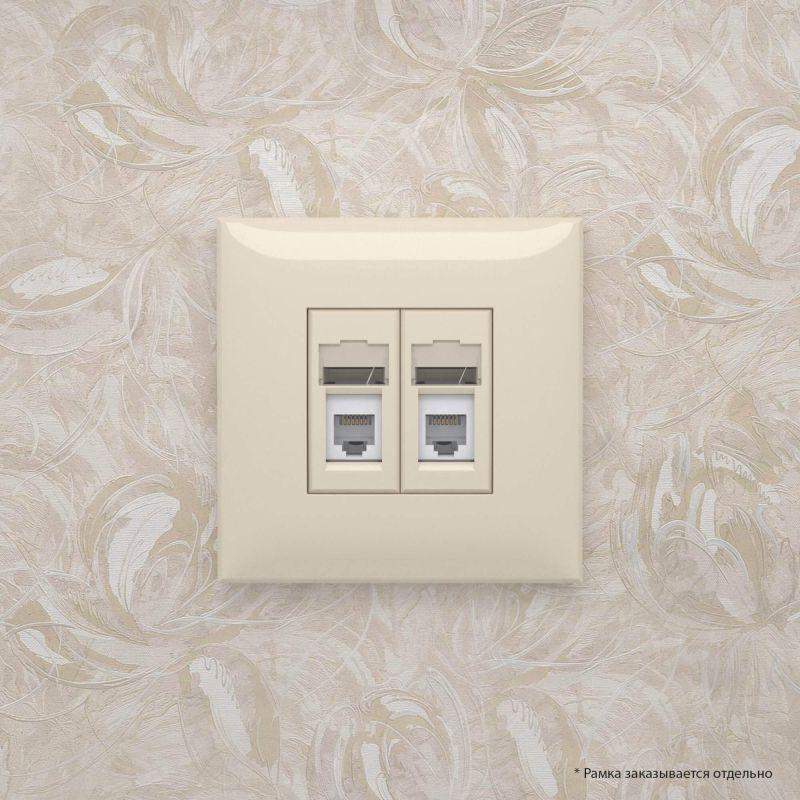  Розетка телефонная 2-м СП Avanti "Ванильная дымка" RJ12 DKC 4405314 фото в каталоге от BTSprom.by