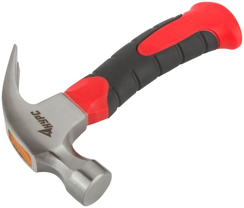  Молоток-гвоздодер укороченный 25мм 225г фибергласовая обрезиненная ручка КУРС 44765 фото в каталоге от BTSprom.by