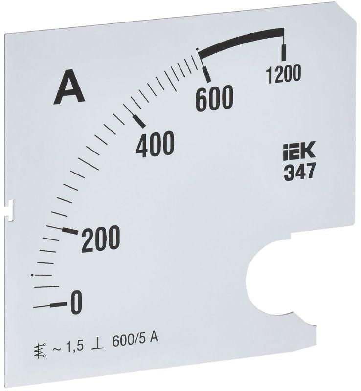 шкала сменная для амперметра э47 600/5а-1.5 96х96мм iek ipa20d-sc-0600 от BTSprom.by