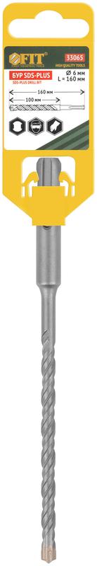  Бур по бетону SDS-PLUS профи крестообразная вставка двойная спираль 6х160мм FIT 33065 фото в каталоге от BTSprom.by
