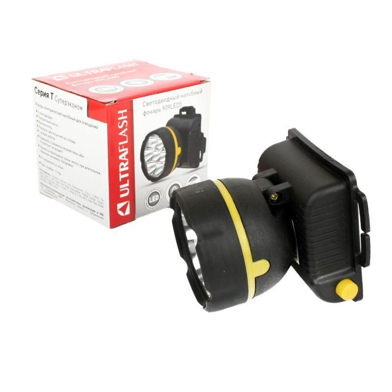 фонарь налобный 909led5 (5led 1 режим; 3хr6 черн.) ultraflash 11781 от BTSprom.by