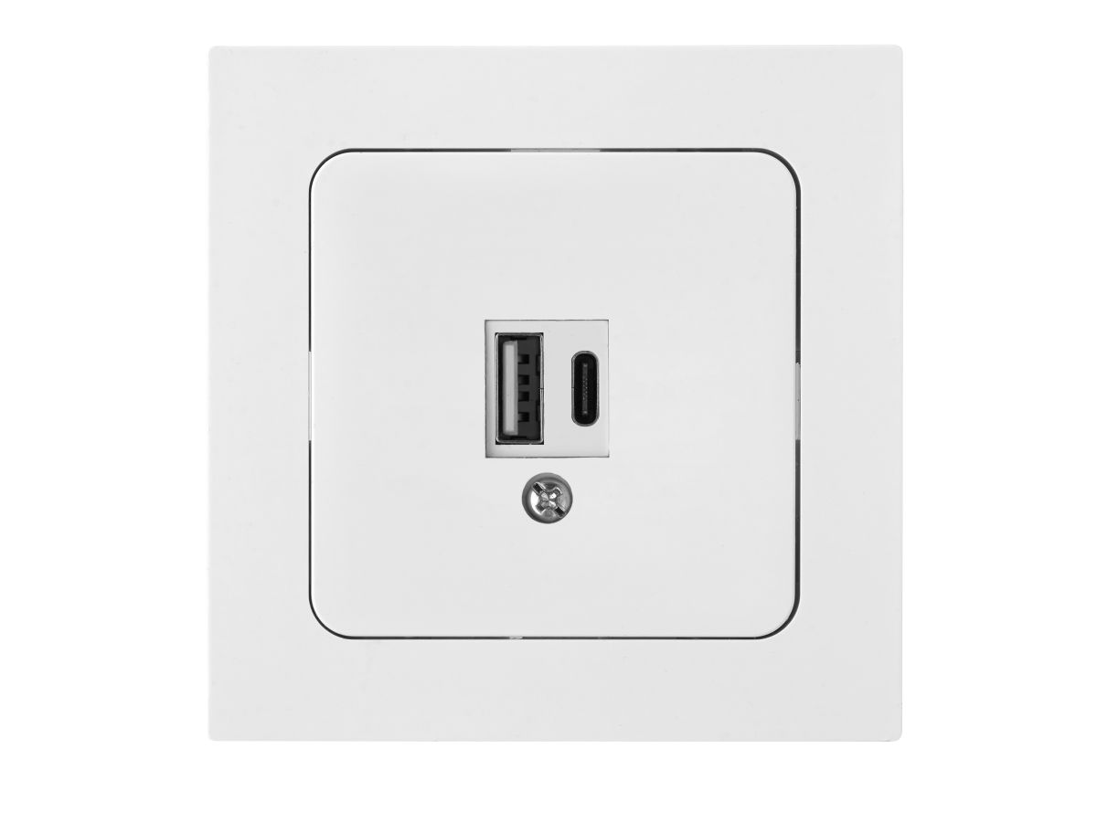 розетка с двумя usb-разъемами (скрытая) белая, astrum bylectrica рп5-5561 от BTSprom.by