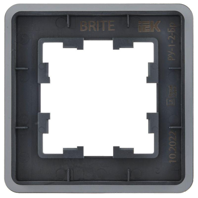  Рамка 1-м BRITE РУ-1-2-Бр стекло графит RE IEK BR-M12-G-41-K53 фото в каталоге от BTSprom.by