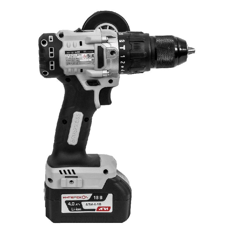 Дрель-шуруповерт аккумуляторная удар. бесщеточн. ДАУ-13/18В 80 Li-ion АПИ (кейс 1 аккум. 40А.ч ЗУ) ИНТЕРСКОЛ 786.4.1.70 фото в каталоге от BTSprom.by