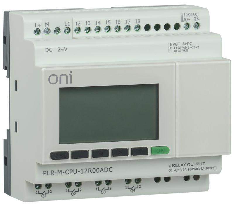 контроллер программируемый логический (микро плк) plr-m. cpu di08/do04(r) 24в dc oni plr-m-cpu-12r00adc от BTSprom.by