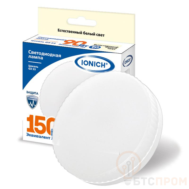 Лампа светодиодная GX53 15Вт 230В 4000К 1350лм бел. IONICH 1810 фото в каталоге от BTSprom.by Лампа светодиодная GX53 15Вт 230В 4000К 1350лм бел. IONICH 1810 фото в каталоге от BTSprom.by