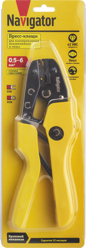  Пресс-клещи 80 384 NHT-Pki01 для изолированных 6кв.мм Navigator 80384 фото в каталоге от BTSprom.by