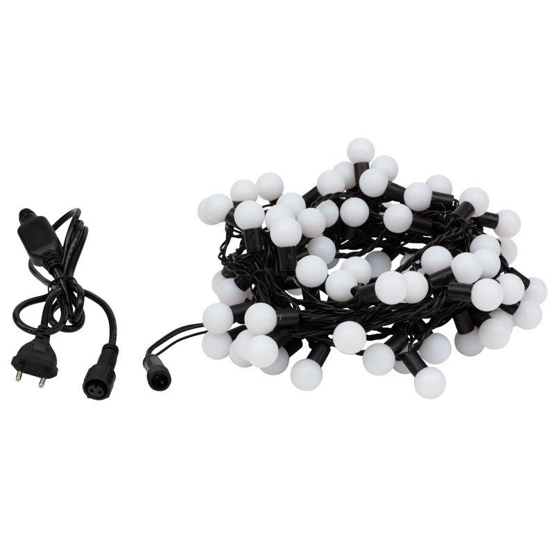  Гирлянда светодиодная "Мультишарики" 10м d23мм 80LED RGB 4Вт IP65 230В быстрая смена цвета провод ПВХ черн. (нужен блок 303-5000) Neon-Night 303-519 фото в каталоге от BTSprom.by