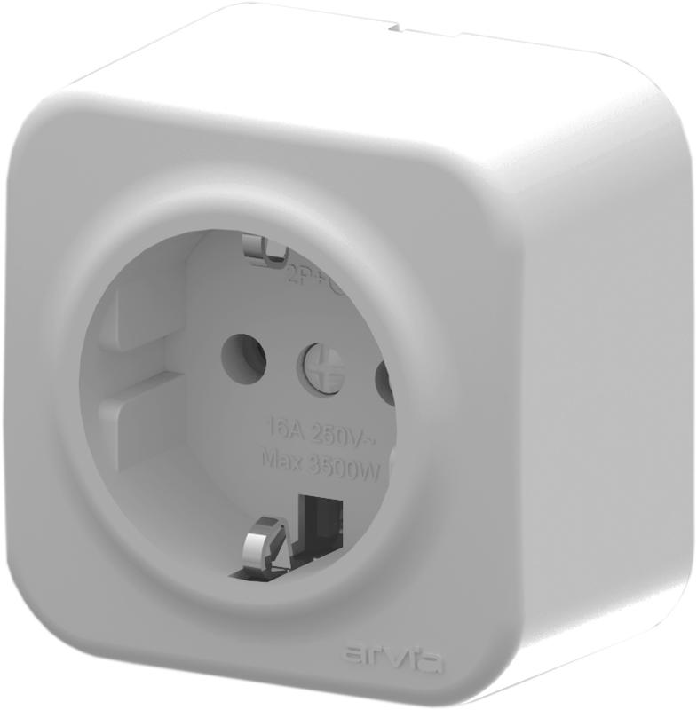 розетка 1-м с заземл. ip20 aria бел. arvia 25 01 1000 217 от BTSprom.by