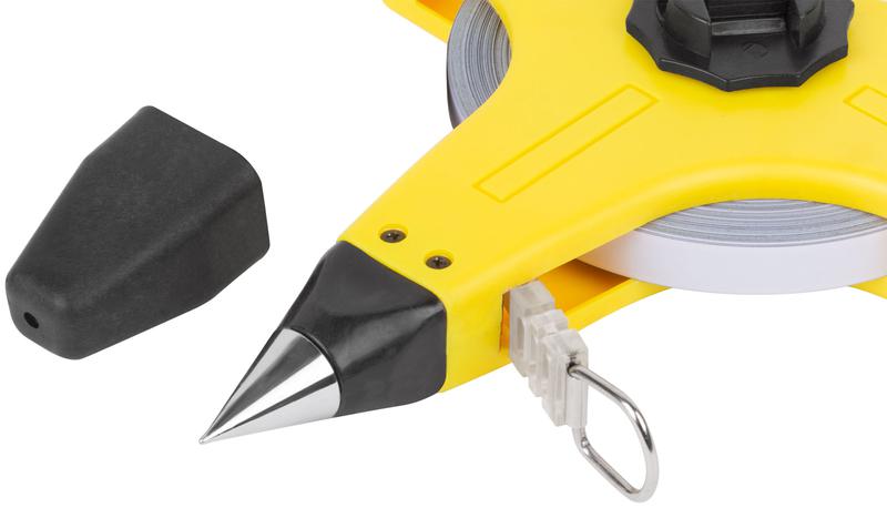  Рулетка геодезическая 50м стальная лента открытый пластик. корпус прорезиненная ручка желт. FIT 17803 фото в каталоге от BTSprom.by