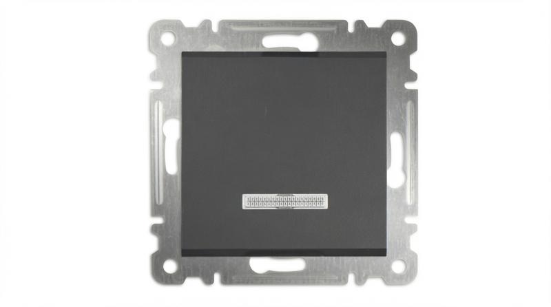 выключатель 1-кл. сп karea 10а ip20 с подсветкой механизм дым. металлик makel 57050021 от BTSprom.by