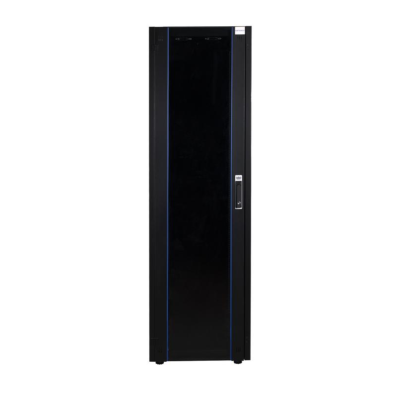 шкаф напольный 19дюйм 42u 600х1200 перед. дв. стекл. задн. стен. метал. сер. datarex dr-700550 от BTSprom.by