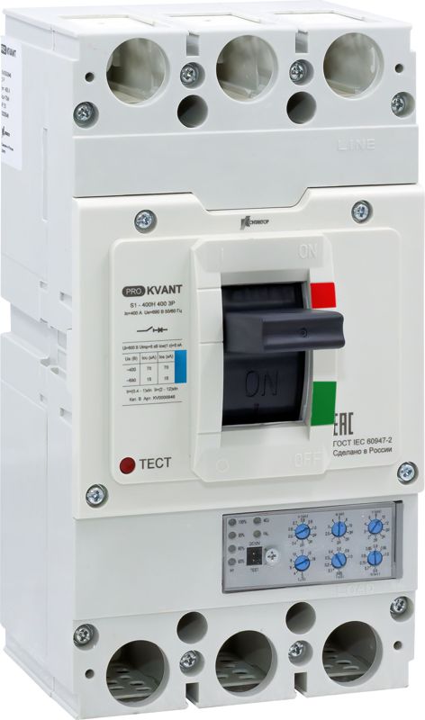 выключатель автоматический pro.kvant s1-400s 3p 400а 50ка в литом корпусе с электрон. расцеп. контактор kv0000945 от BTSprom.by