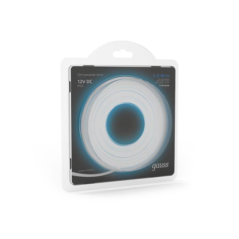  Лента светодиодная Black 2835/60-SMD 4.8Вт/м син. IP20 210лм/м 12В (блист.5м) GAUSS 312000505 фото в каталоге от BTSprom.by