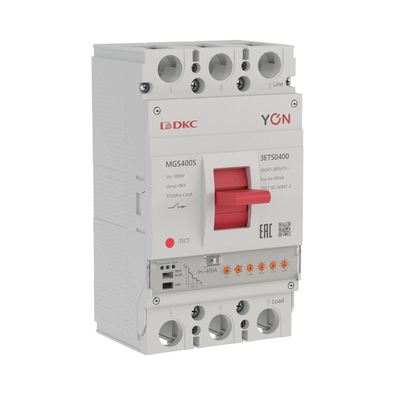 выключатель автоматический 3п 160-400а 60ка mgs400s с электронным расцепителем ets в литом корпусе yon mgs400s-3ets0400 от BTSprom.by