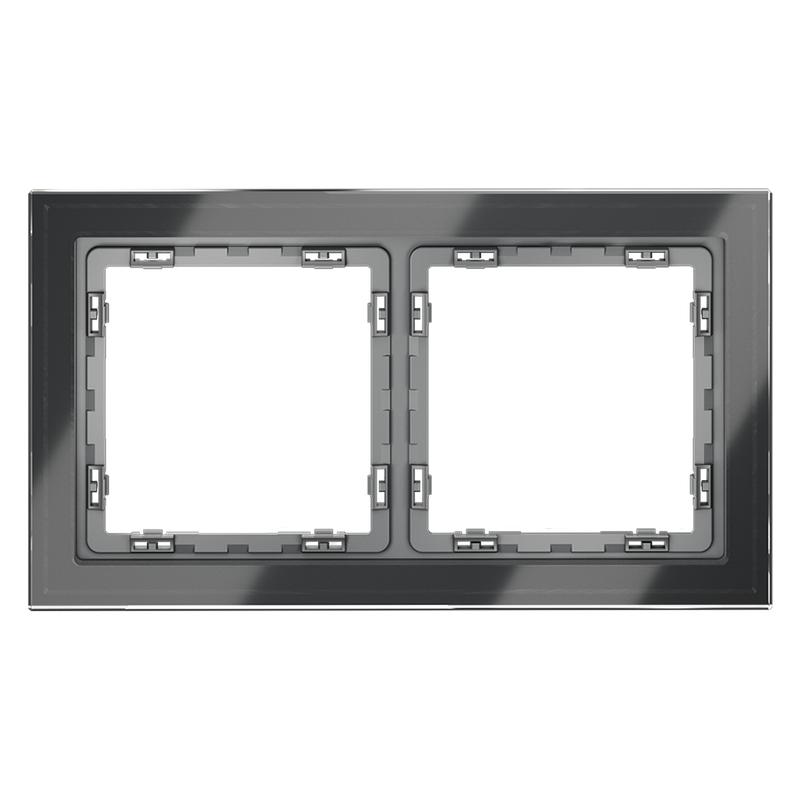  Рамка 2-м S70 стеклян. графит Voltum VLS110207 фото в каталоге от BTSprom.by