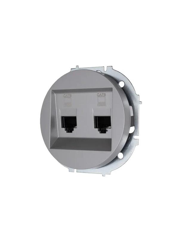  Розетка компьютерная 2-м СП OSEN кат.6 с модулем механизм сер. матов. LEZARD 743-7488-142 фото в каталоге от BTSprom.by