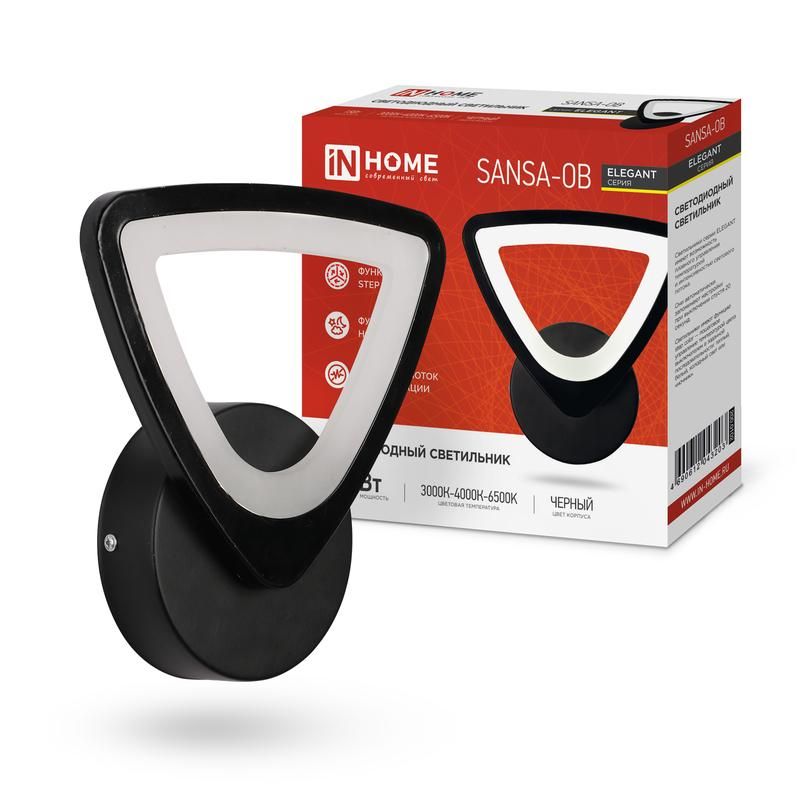 светильник светодиодный elegant sansar-b 15вт 3000-6500к 1050лм 230в step color черн. in home 4690612043203 от BTSprom.by
