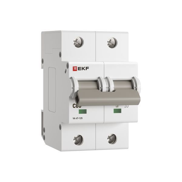  Выключатель автоматический модульный 2п C 80А 15кА ВА 47-125 PROxima EKF mcb47125-2-80C фото в каталоге от BTSprom.by