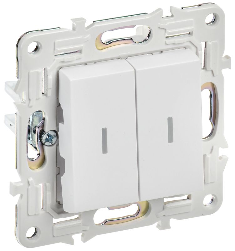 выключатель 2-кл. skandy 10а sk-v09w с индикацией арктич. бел. iek sk-v20-1-10-k01 от BTSprom.by