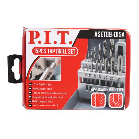 набор для нарезания резьбы метчик; сверла; держатели (15 предметов) p.i.t. aset09-015a от BTSprom.by