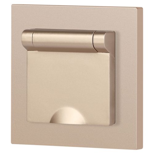  Розетка 1-м СП Accent 6-203-04 16А IP20 250В 2P+E Schuko с крышкой шампань Intro Б0063738 фото в каталоге от BTSprom.by