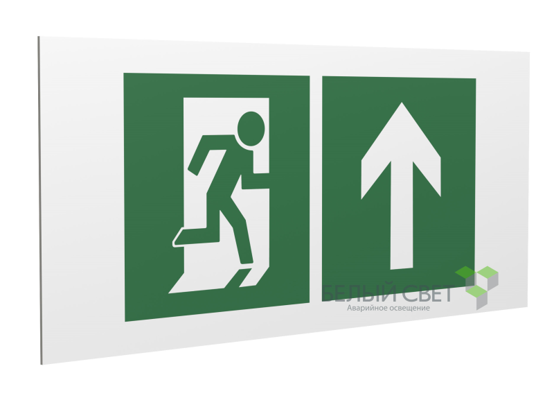 знак безопасности ps-36164.e38 "напр. к эвакуационному выходу прямо" белый свет a28702 от BTSprom.by