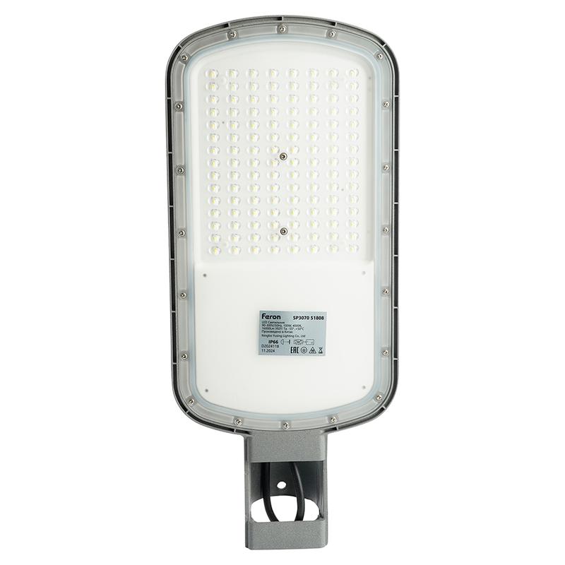 светильник светодиодный уличный 100вт 4000к ac90-300в/ 50гц сер. (ip66) sp3070 feron 51808 от BTSprom.by