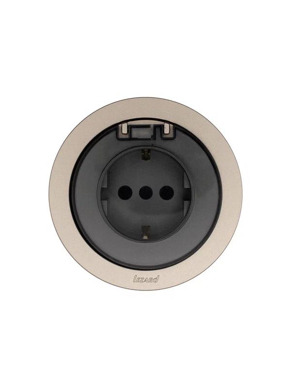  Розетка 1-м СП OSEN IP44 с заземл. с крышкой ПБТ механизм титан LEZARD 743-3788-123BIPCH фото в каталоге от BTSprom.by